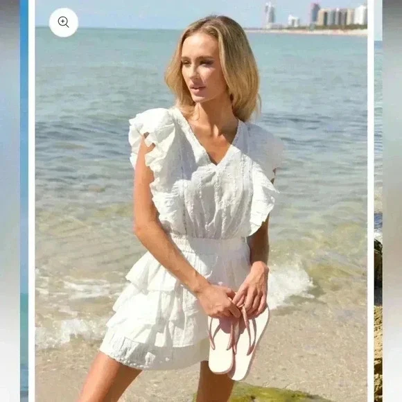 NWT LoveShackFancy CORELLI Mini WHITE Perfect Graduation or Bridal Dress M - Picture 3 of 8